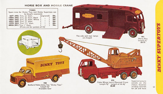 Seite 23 Dinky Toys Katalog 1959, Dinky Supertoys 1959