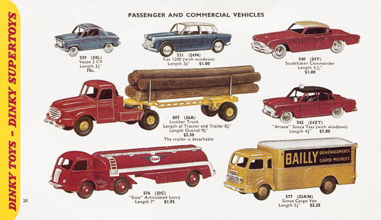 Seite 28 Dinky Toys Katalog 1959, Dinky Supertoys 1959