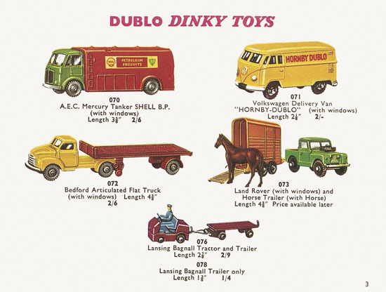 Seite 3 Dinky Toys Katalog 1960