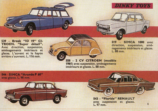 Seite 5 Dinky Toys Katalog 1963 Reedition Atlas 2013