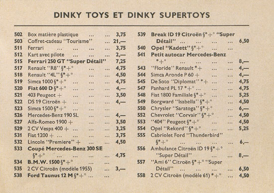Seite 21 Dinky Toys Katalog 1963 Reedition Atlas 2013