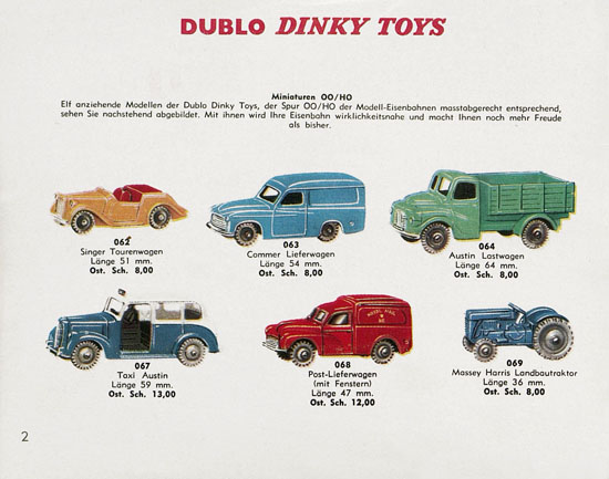 Seite 2 Dinky Toys Katalog Austria ca. 1960