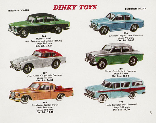 Seite 5 Dinky Toys Katalog Austria ca. 1960