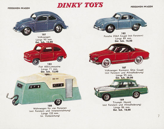Seite 7 Dinky Toys Katalog Austria ca. 1960