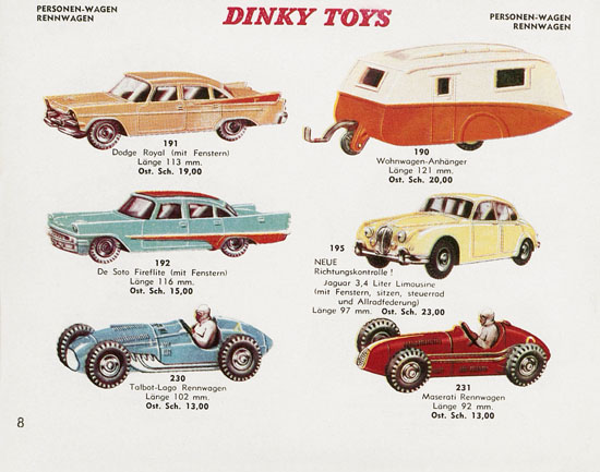 Seite 8 Dinky Toys Katalog Austria ca. 1960