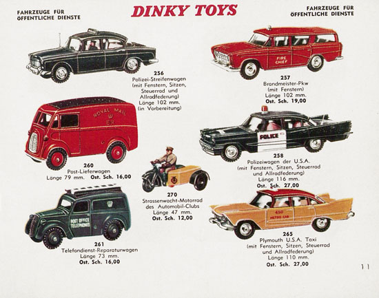 Seite 11 Dinky Toys Katalog Austria ca. 1960