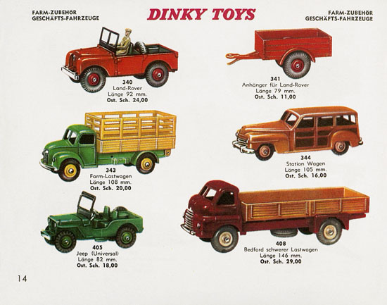 Seite 14 Dinky Toys Katalog Austria ca. 1960