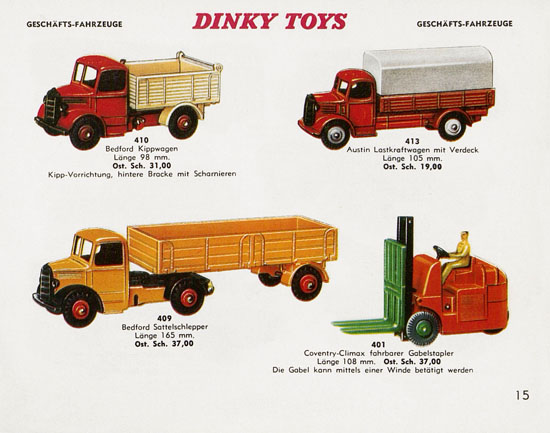 Seite 15 Dinky Toys Katalog Austria ca. 1960