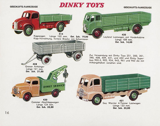 Seite 16 Dinky Toys Katalog Austria ca. 1960