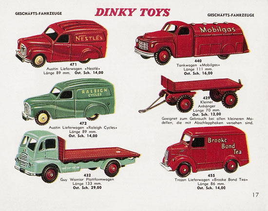 Seite 17 Dinky Toys Katalog Austria ca. 1960