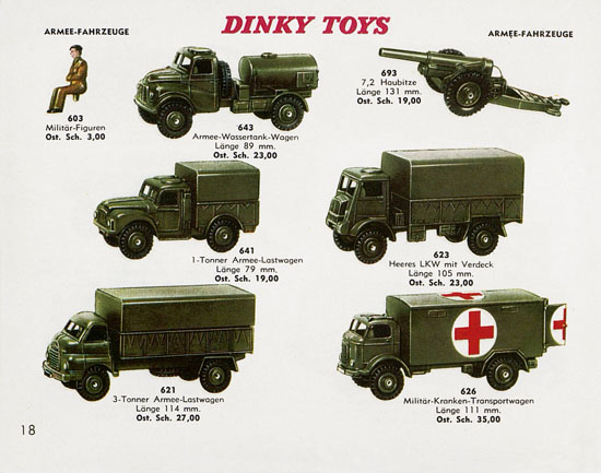 Seite 18 Dinky Toys Katalog Austria ca. 1960
