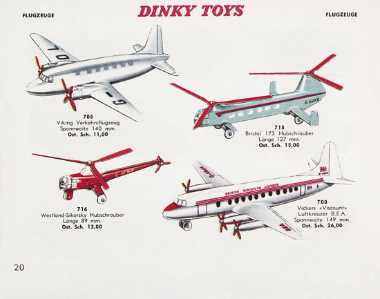 Seite 20 Dinky Toys Katalog Austria ca. 1960