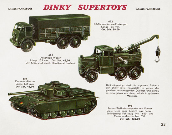 Seite 23 Dinky Toys Katalog Austria ca. 1960