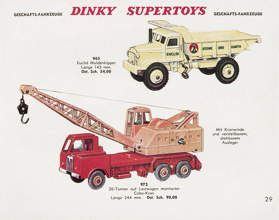 Seite 29 Dinky Toys Katalog Austria ca. 1960