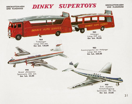 Seite 31 Dinky Toys Katalog Austria ca. 1960