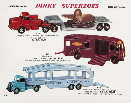 Seite 32 Dinky Toys Katalog Austria ca. 1960