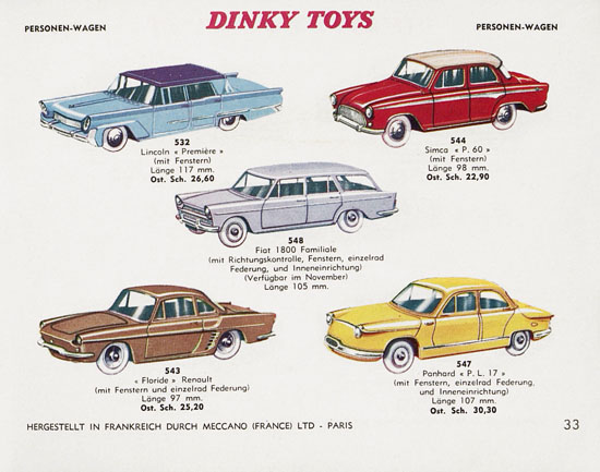 Dinky Toys Katalog Austria ca. 1960