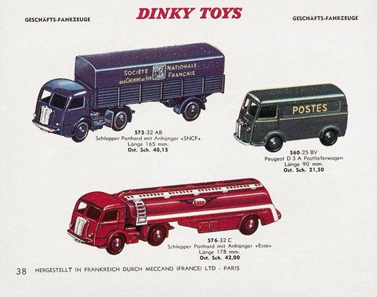 Seite 38 Dinky Toys Katalog Austria ca. 1960