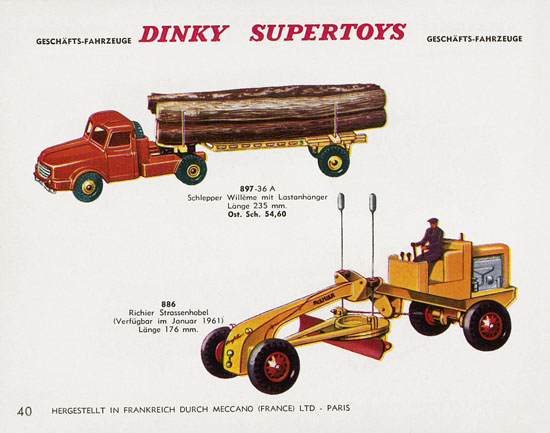 Seite 40 Dinky Toys Katalog Austria ca. 1960