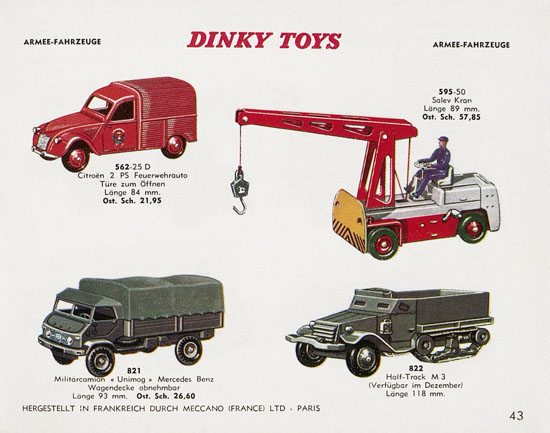 Seite 43 Dinky Toys Katalog Austria ca. 1960