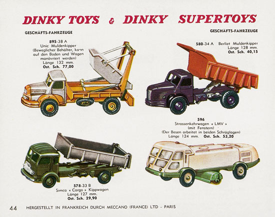 Seite 44 Dinky Toys Katalog Austria ca. 1960