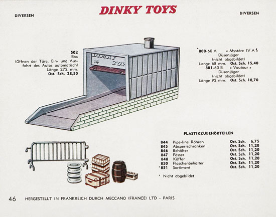 Seite 46 Dinky Toys Katalog Austria ca. 1960