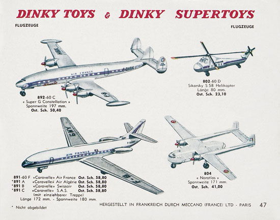 Seite 47 Dinky Toys Katalog Austria ca. 1960