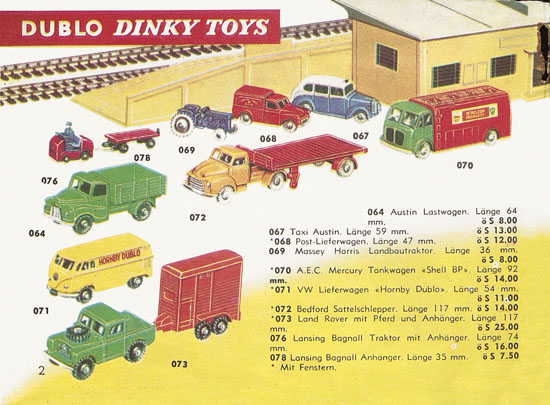 Seite 2 Dinky Toys Katalog Austria 1961