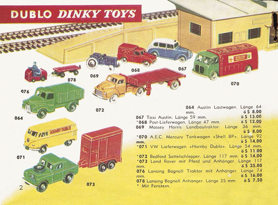 Dinky Toys Katalog Austria 1961