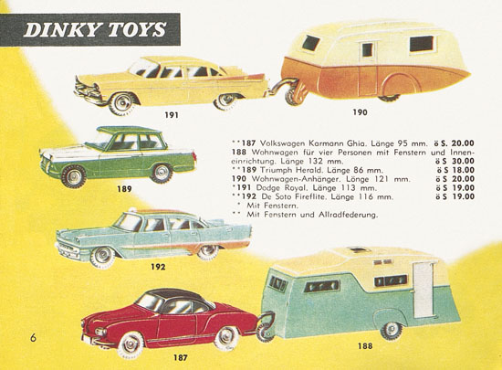 Seite 6 Dinky Toys Katalog Austria 1961