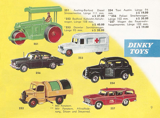 Seite 9 Dinky Toys Katalog Austria 1961