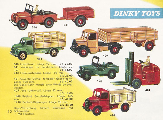 Seite 12 Dinky Toys Katalog Austria 1961