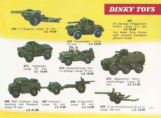 Seite 15 Dinky Toys Katalog Austria 1961