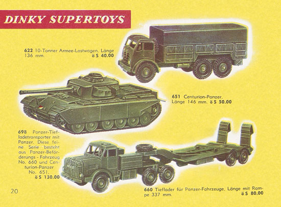 Seite 20 Dinky Toys Katalog Austria 1961