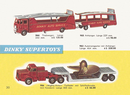 Seite 30 Dinky Toys Katalog Austria 1961