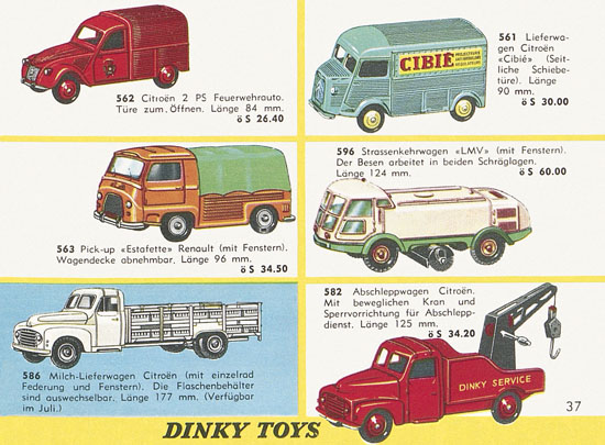 Seite 37 Dinky Toys Katalog Austria 1961