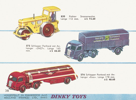 Seite 38 Dinky Toys Katalog Austria 1961