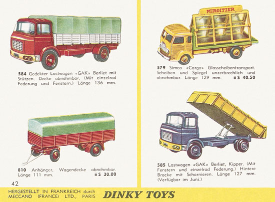 Dinky Toys Katalog Austria 1961