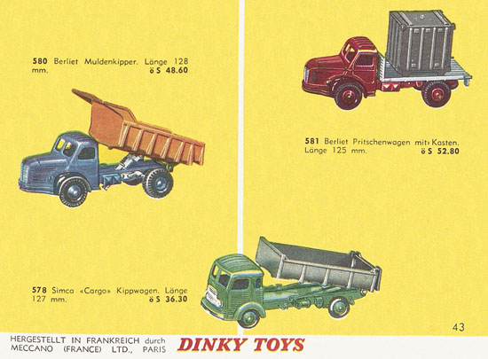 Seite 43 Dinky Toys Katalog Austria 1961