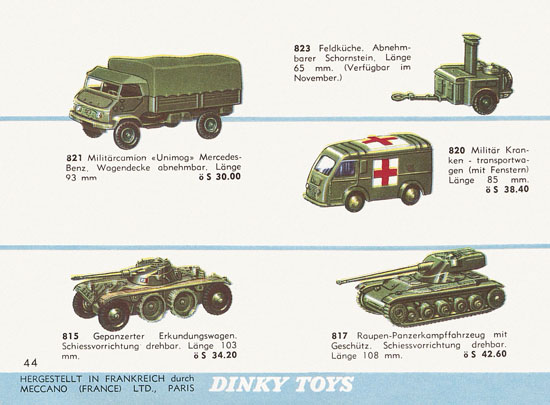 Seite 44 Dinky Toys Katalog Austria 1961