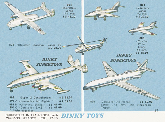 Seite 47 Dinky Toys Katalog Austria 1961