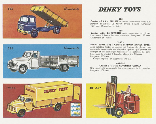 Dinky Toys et Dinky Supertoys catalogue 1961