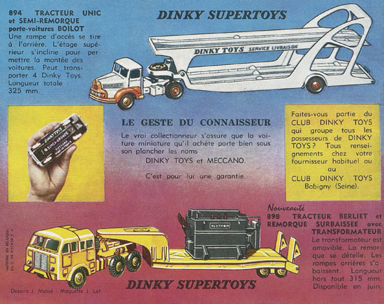 Dinky Toys et Dinky Supertoys catalogue 1961