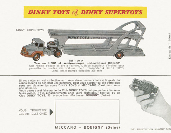 Dinky Toys et Dinky Supertoys catalogue 1959