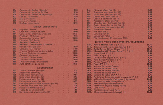 Dinky Toys Nouveautès 1965-1966