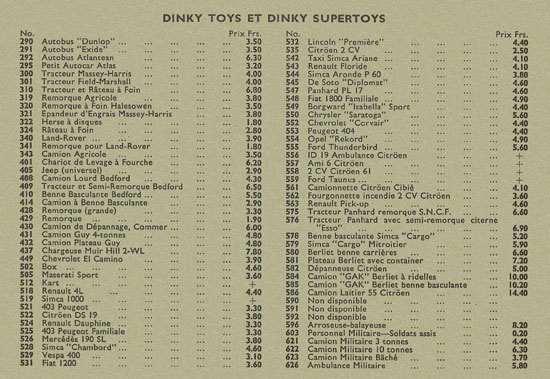 Dinky Toys 10th Edition Switzerland Katalog 1962