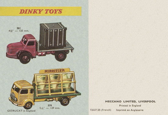 Dinky Toys 10th Edition Switzerland Katalog 1962