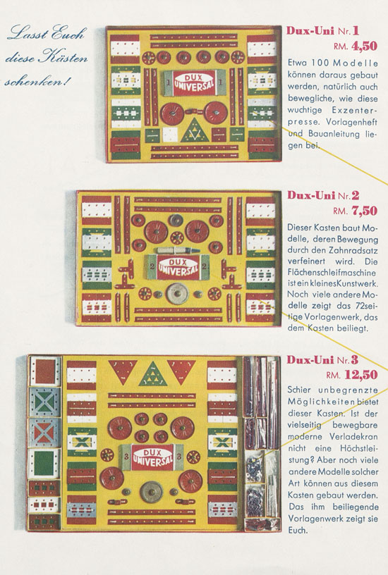 DUX Modellbau Katalog 1939