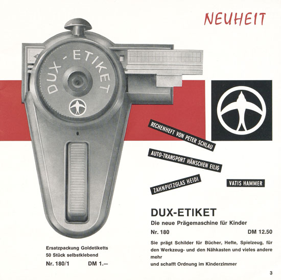 DUX Modellbau Katalog 1964