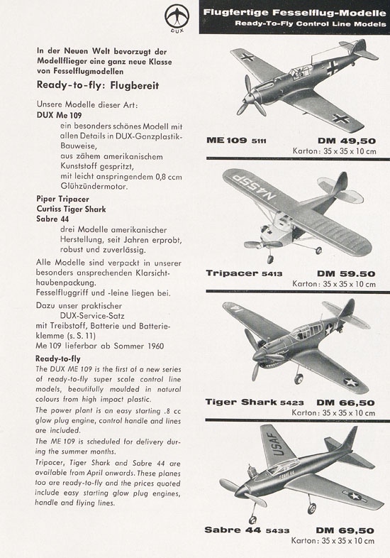 Seite 9 DUX Modellbau Flugmodelle Katalog 1960